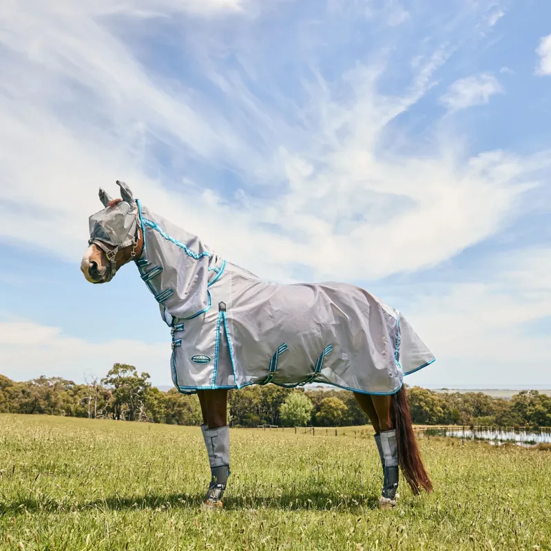 WeatherBeeta ComFiTec Hexi Shield Dual Fly Mask with Headcollar - Silver-2