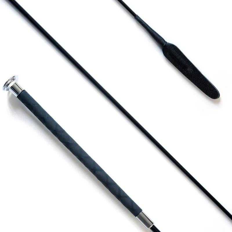 KM Elite Deluxe Balanced Dressage Whip With Split Flap - 110cm
