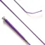 KM Elite Dressage Whip with Silver Braided Grip - Purple - 110cm