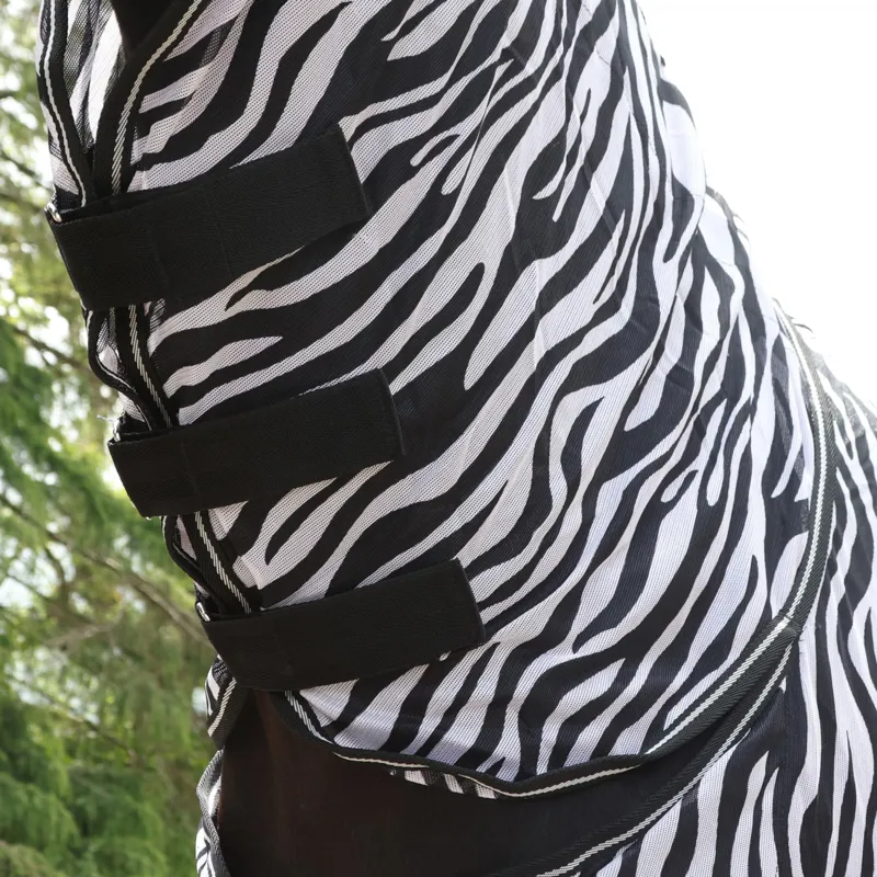 Whitaker Marwell Zebra Print Fly Rug - White/Black-2