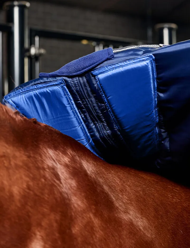 WeatherBeeta ComFiTec PP Channel 220g Quilt Stable Detach-A-Neck Rug - Navy/Charcoal -2