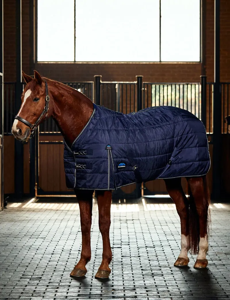 WeatherBeeta ComFiTec PP Channel 220g Quilt Stable Detach-A-Neck Rug - Navy/Charcoal 