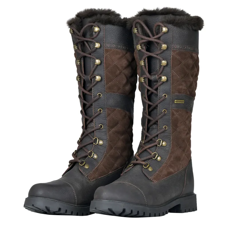 Dublin Yukon Ladies Quilt Country Boots - Chocolate Brown