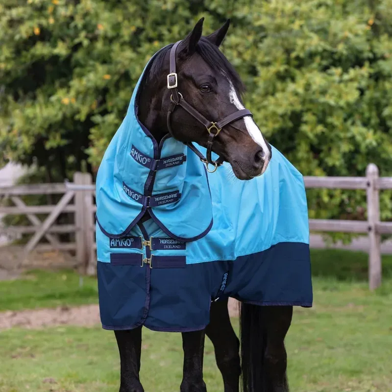 Horseware Amigo Hero Ripstop Plus 100g Limited Edition Turnout Rug - Delphinium Blue