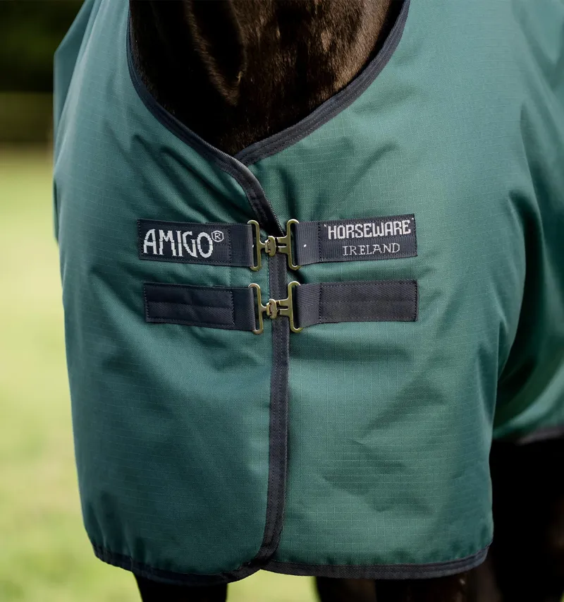 Horseware Amigo Ripstop 900D 50g Fleece Lined Turnout Rug - Dynasty Green-1