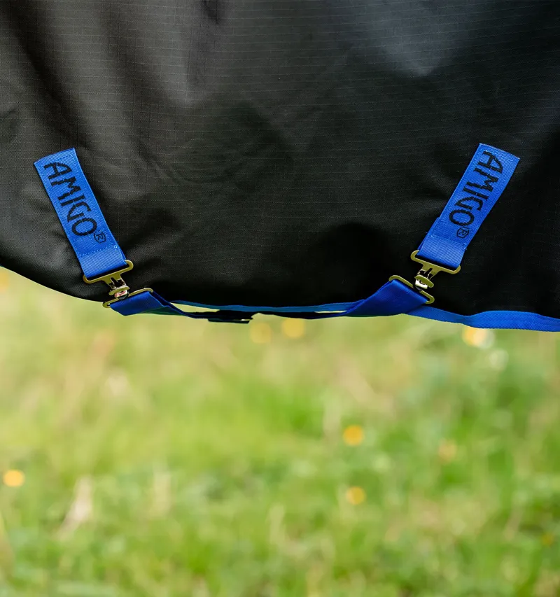 Horseware Amigo Ripstop 900D 50g Fleece Lined Turnout Rug - Black/Classic Blue-3
