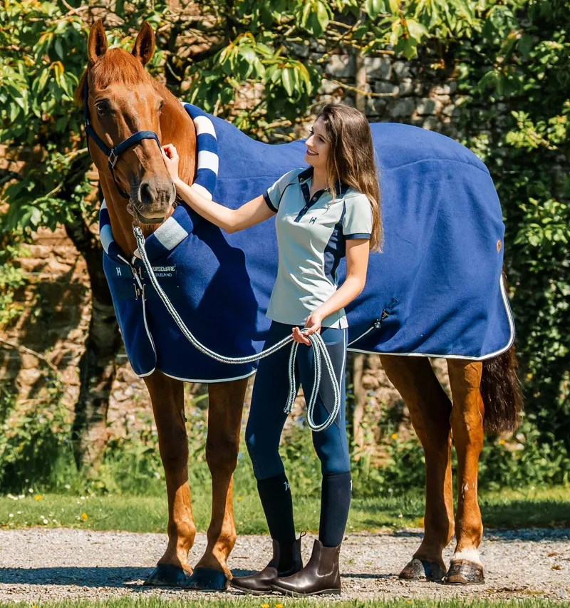 Horseware Ireland Newmarket Cosy Fleece Cooler Rug - Witney Navy-10