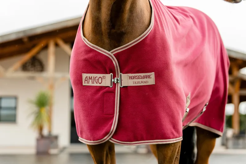 Horseware Amigo Fleece Cooler - Mulberry/Taupe-2