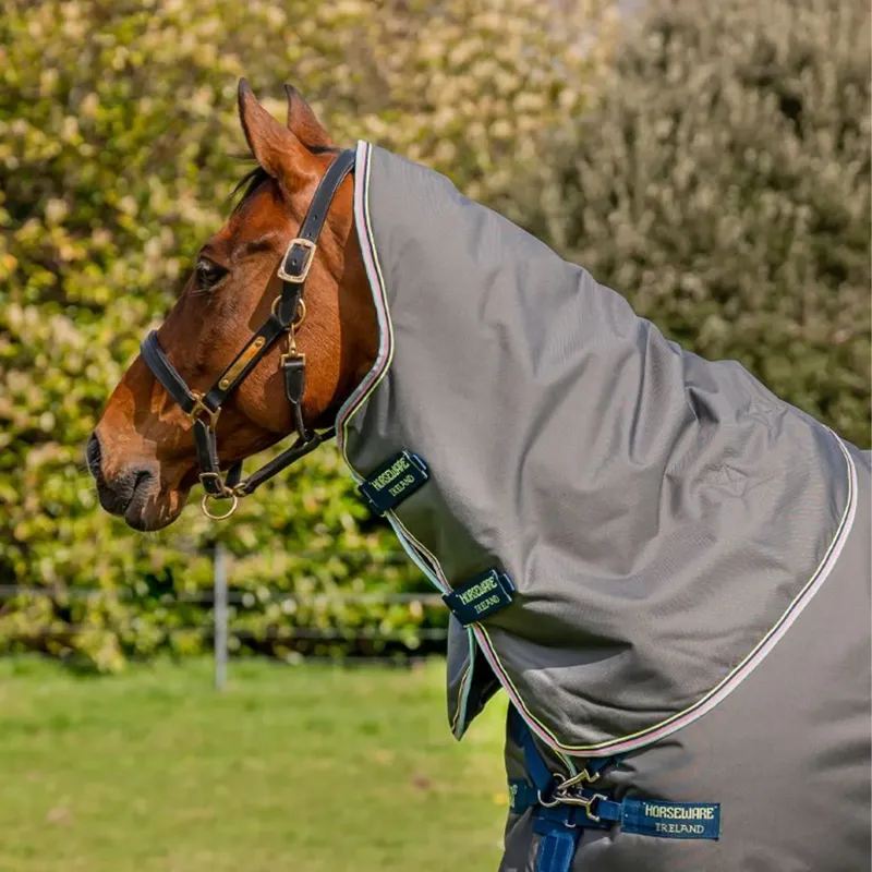 Horseware Amigo 12 Plus 250g Turnout Rug - Shadow/Navy/Lime-3