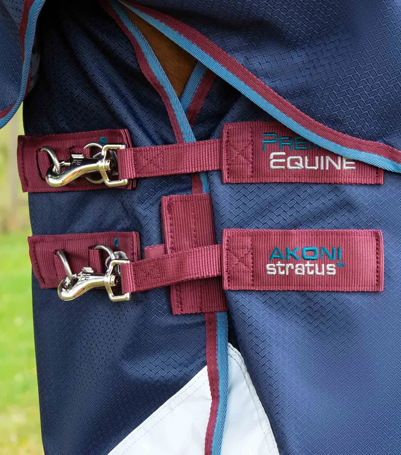 Premier Equine Akoni 0g Turnout Rug with Classic Neck Cover - Navy-2