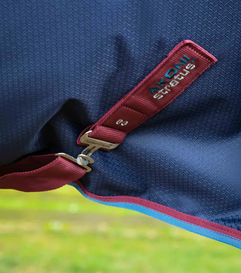 Premier Equine Akoni 0g Turnout Rug with Classic Neck Cover - Navy-3