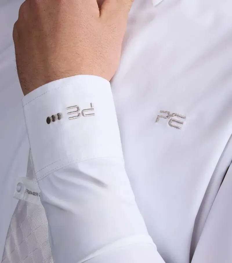 Premier Equine Men's Andate Long Sleeve Show Shirt - White-5
