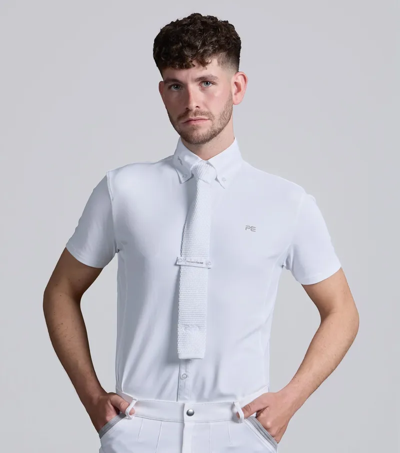 Premier Equine Men's Antonio Short Sleeve Show Shirt - White-1