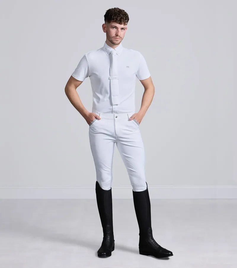 Premier Equine Men's Antonio Short Sleeve Show Shirt - White