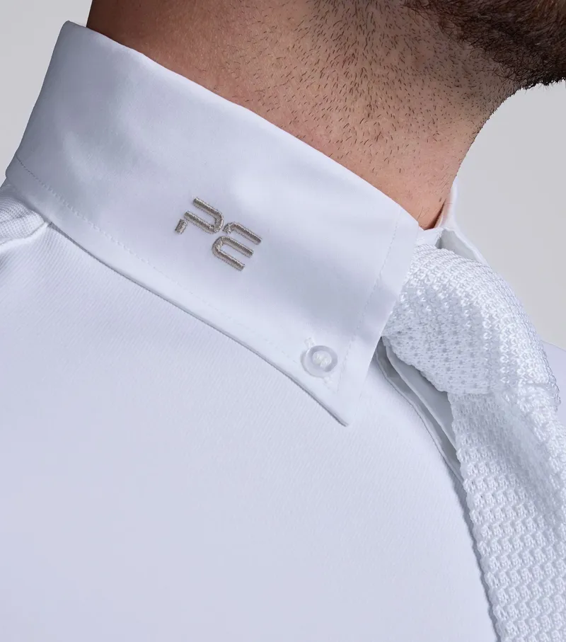 Premier Equine Men's Antonio Short Sleeve Show Shirt - White-4