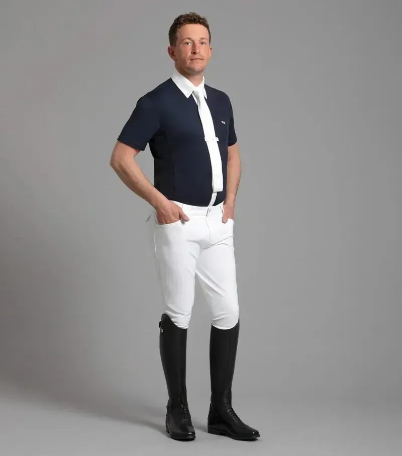 Premier Equine Mens Antonio Short Sleeve Show Shirt - Navy