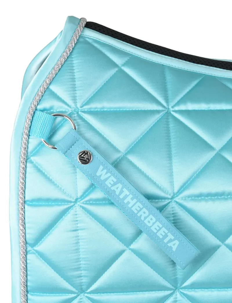 WeatherBeeta Satin Luxe Air-Tec Quilted Dressage Saddle Pad - Aqua-2