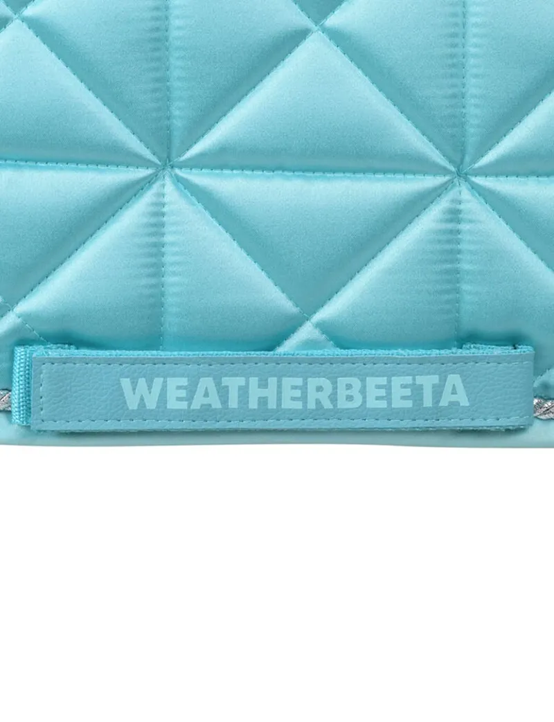 WeatherBeeta Satin Luxe Air-Tec Quilted Dressage Saddle Pad - Aqua-3