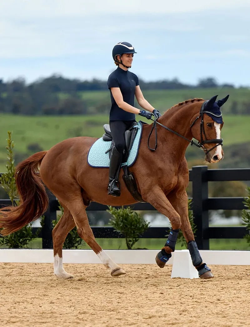 WeatherBeeta Suede Elite Air-Tec Dressage Saddle Pad - Aqua-6