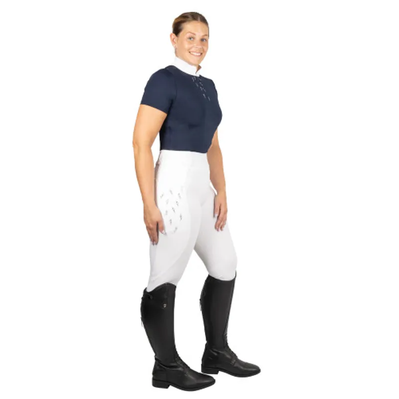Hy Equestrian Roka Reign Riding Tights - White-1