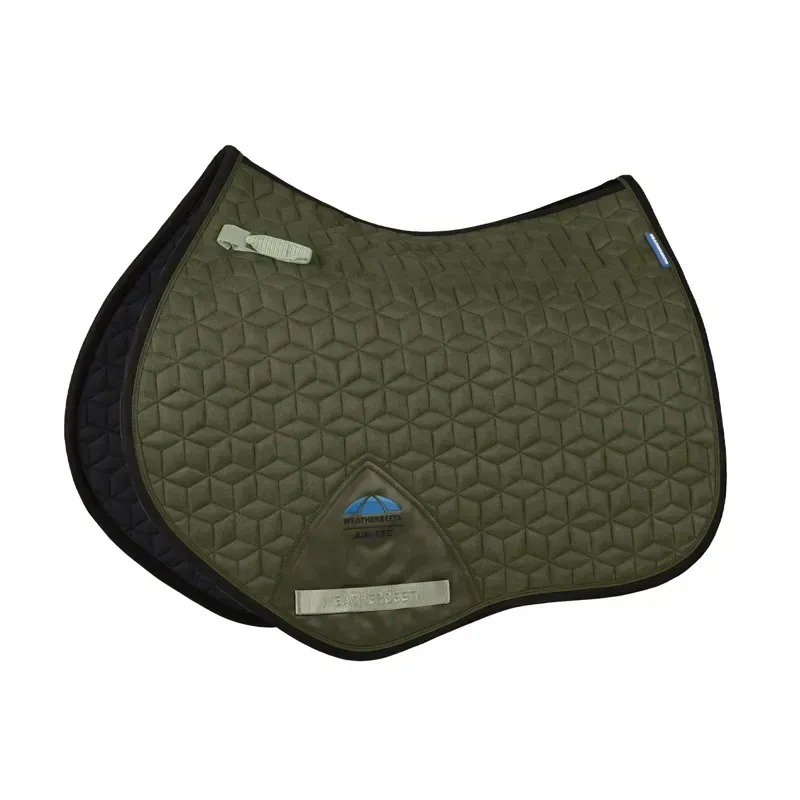 WeatherBeeta Suede Elite Air-Tec Jump Shaped Saddle Pad - Olive-1