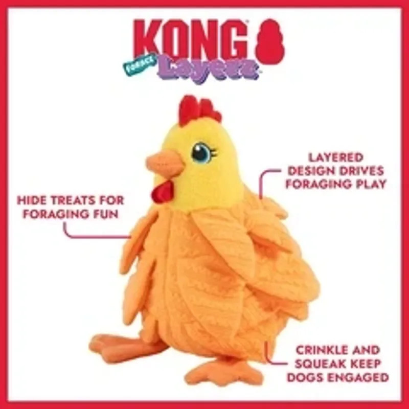 KONG Medium Dog Toy Layerz - Forage Hen-4