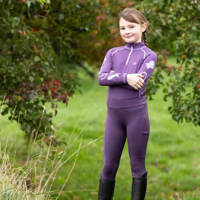 Little Rider Giddy Up Gymkhana Base Layer - Purple/Lilac-5