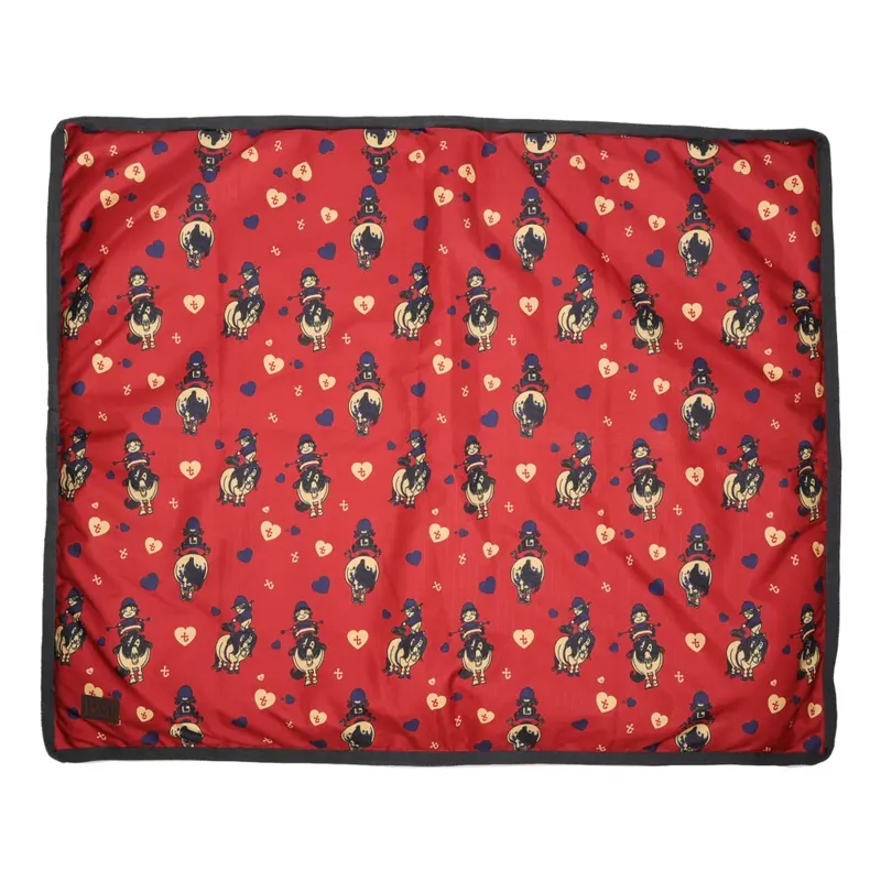 Benji and Flo Thelwell Collection Balancing Act Dog Bed - Red/Navy
