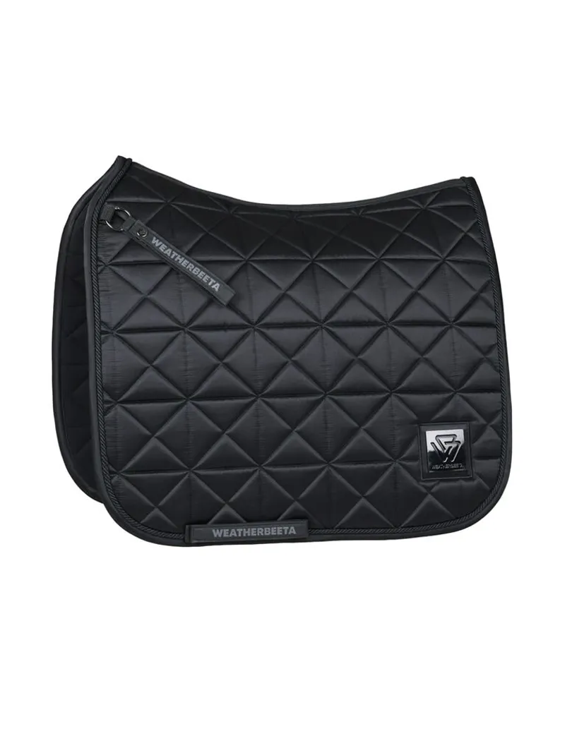 WeatherBeeta Satin Luxe Air-Tec Quilted Dressage Saddle Pad - Black