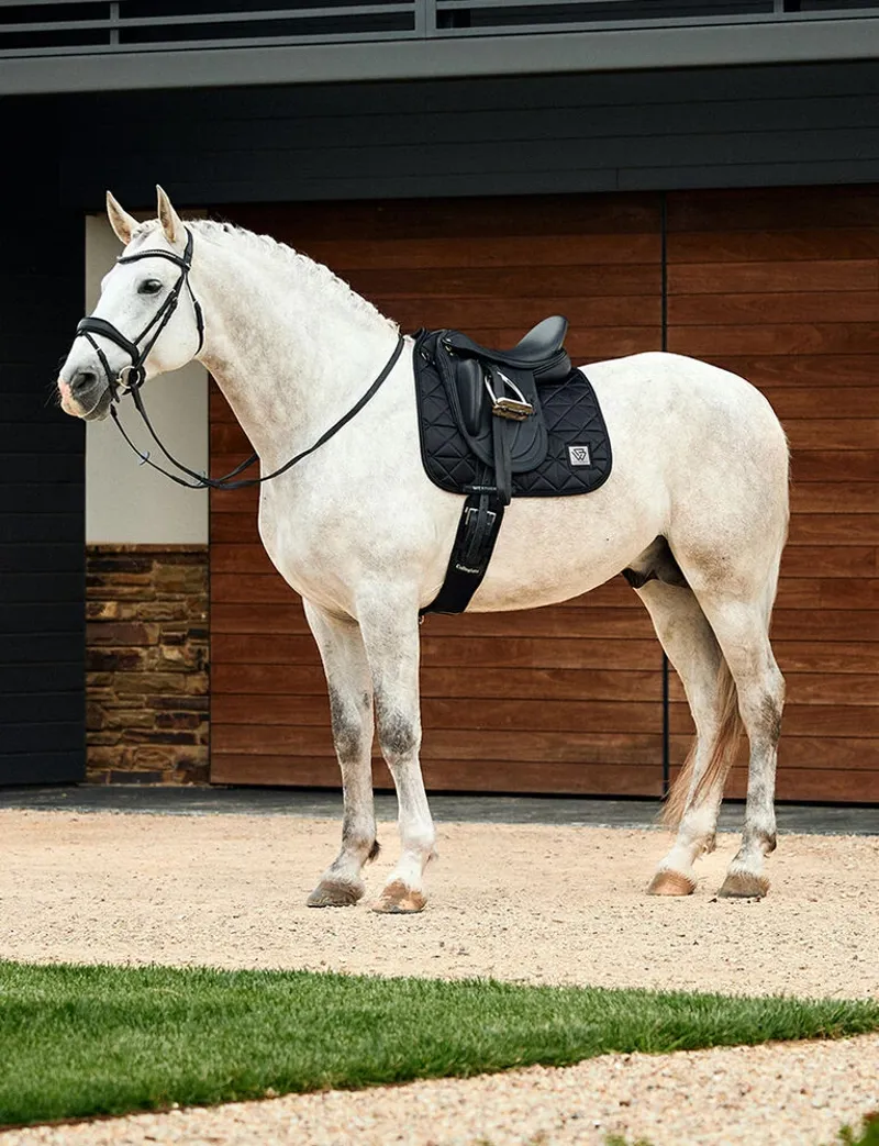 WeatherBeeta Satin Luxe Air-Tec Quilted Dressage Saddle Pad - Black-1