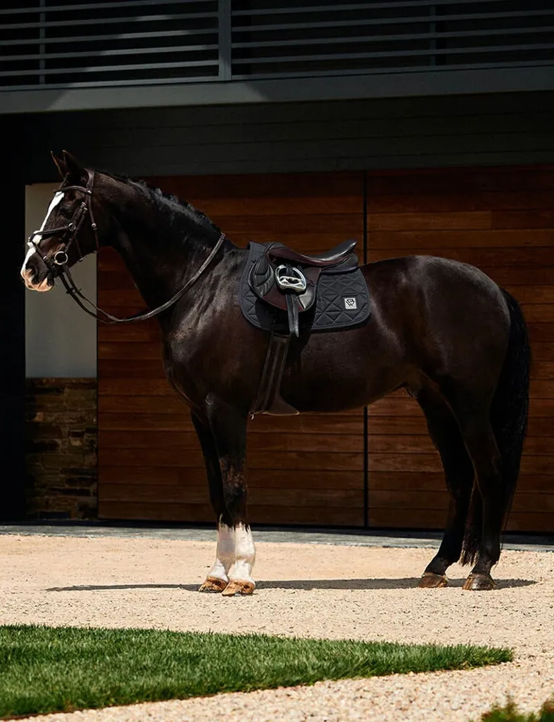 WeatherBeeta Satin Luxe Air-Tec Euro Jump Shaped Saddle Pad - Black-1