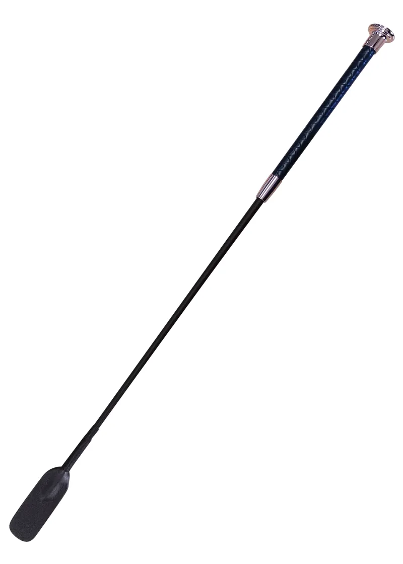 Woof Wear Reptile Riding Whip - Black/Rose Gold 60cm