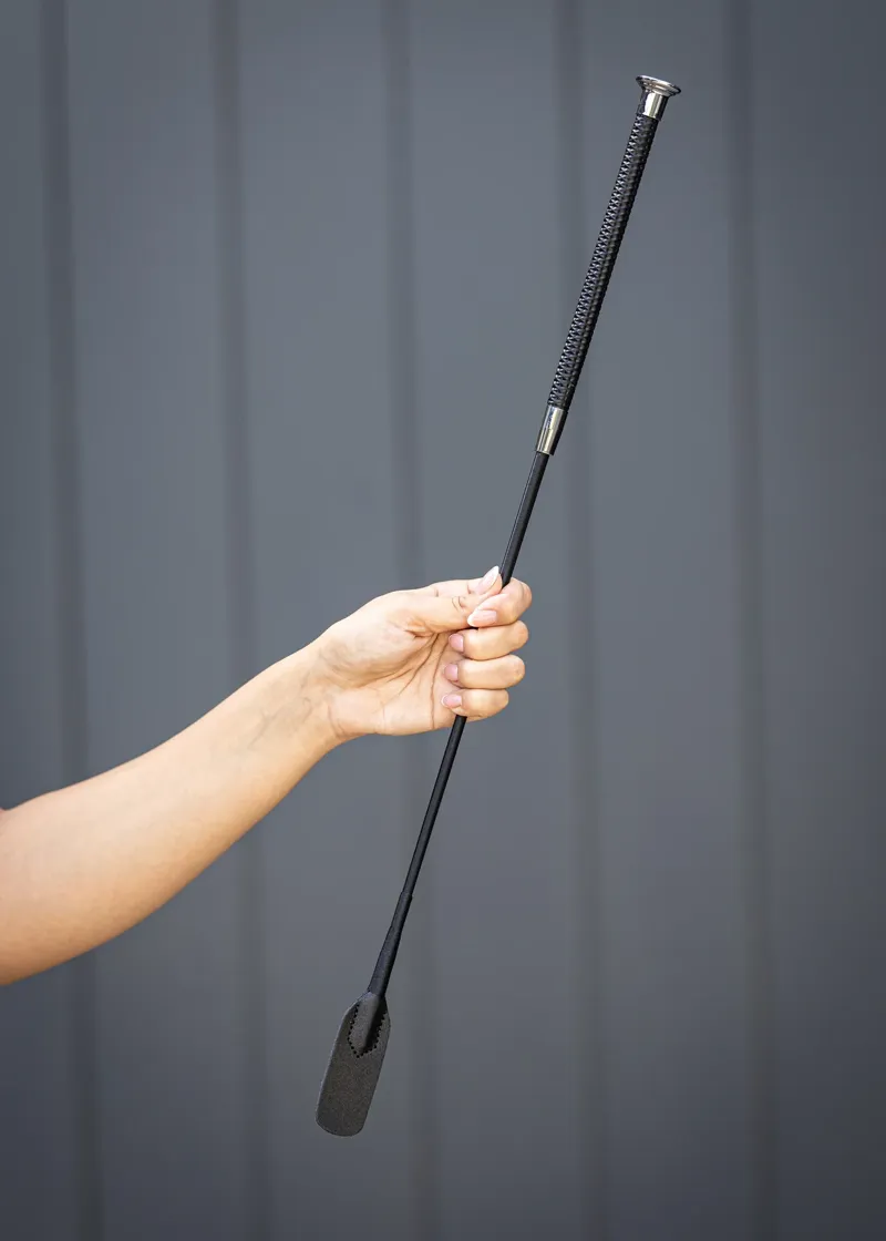 Woof Wear Diamond Riding Whip - Black/Silver 60cm-1