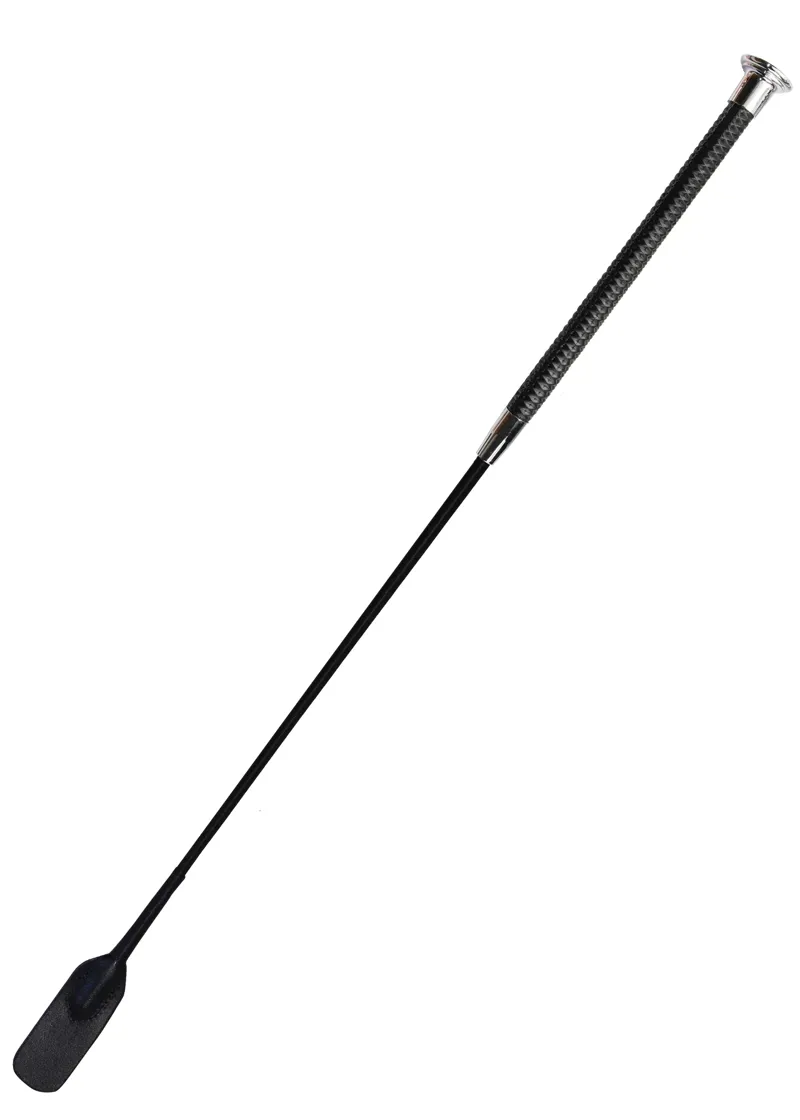 Woof Wear Diamond Riding Whip - Black/Silver 60cm