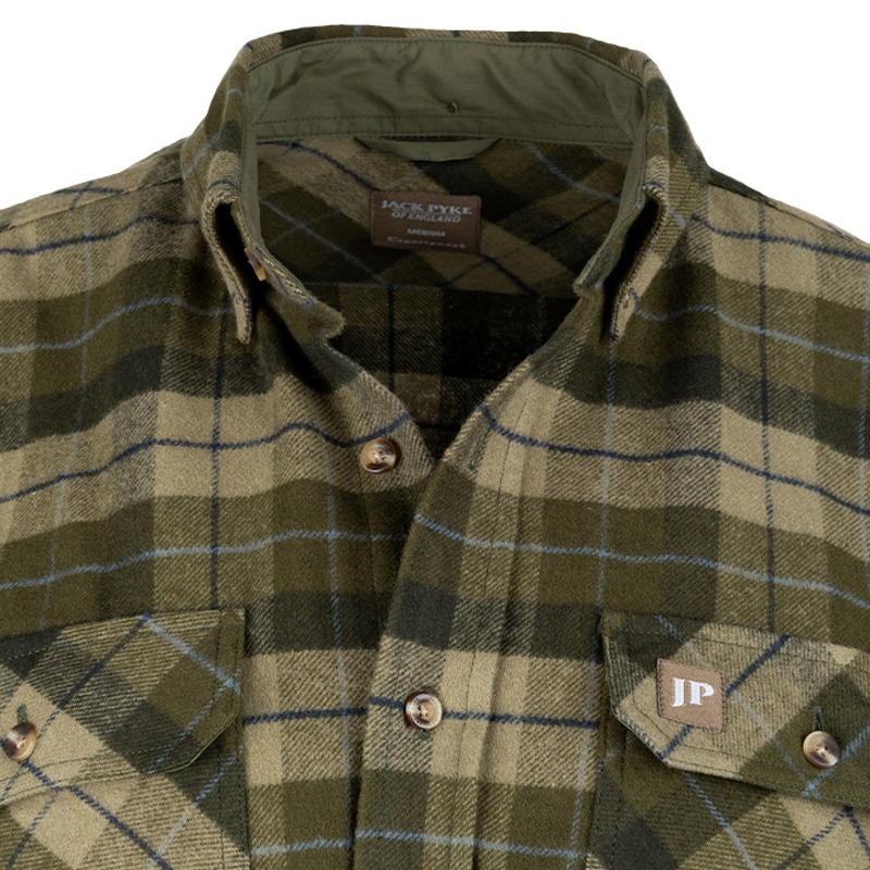Jack Pyke Mens Bleasdale Heavy Flannel Shirt - Green-4