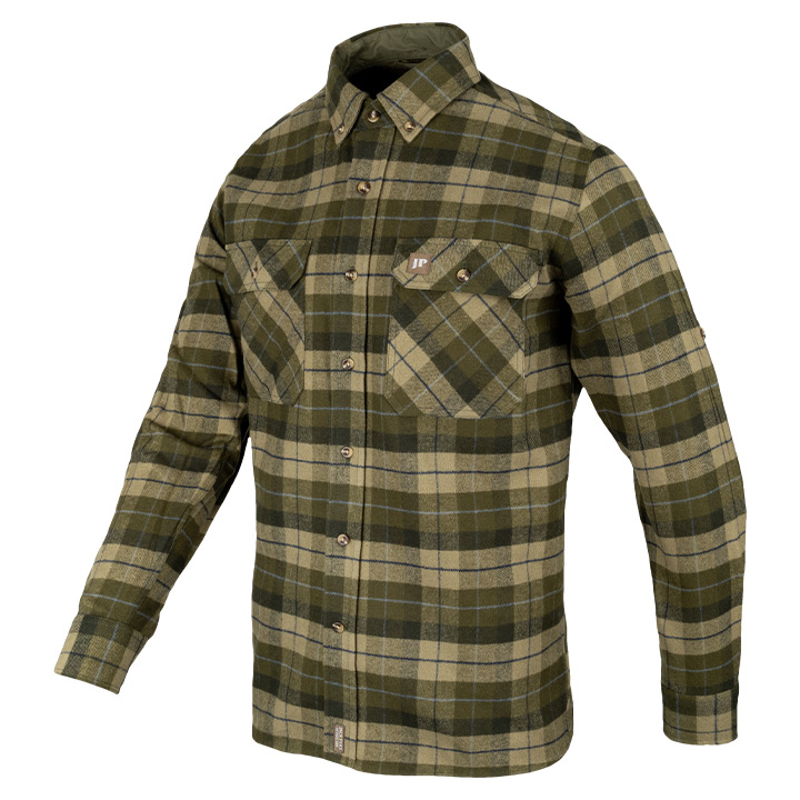 Jack Pyke Mens Bleasdale Heavy Flannel Shirt - Green-1
