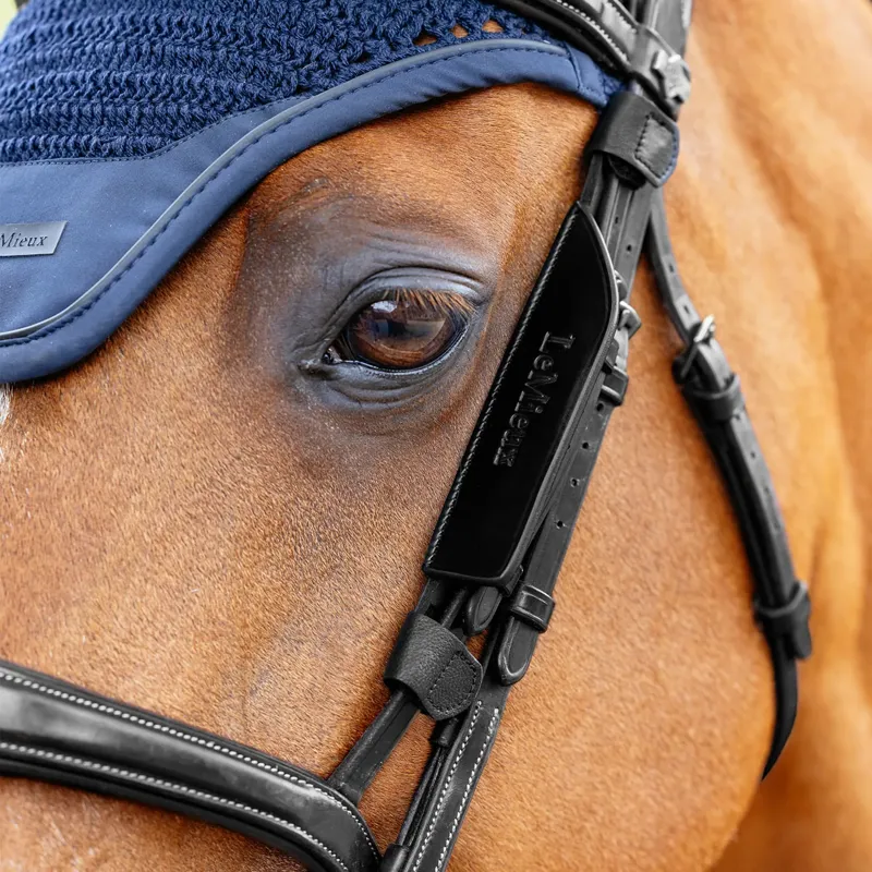 LeMieux Leather Bridle Blinkers - Black-1