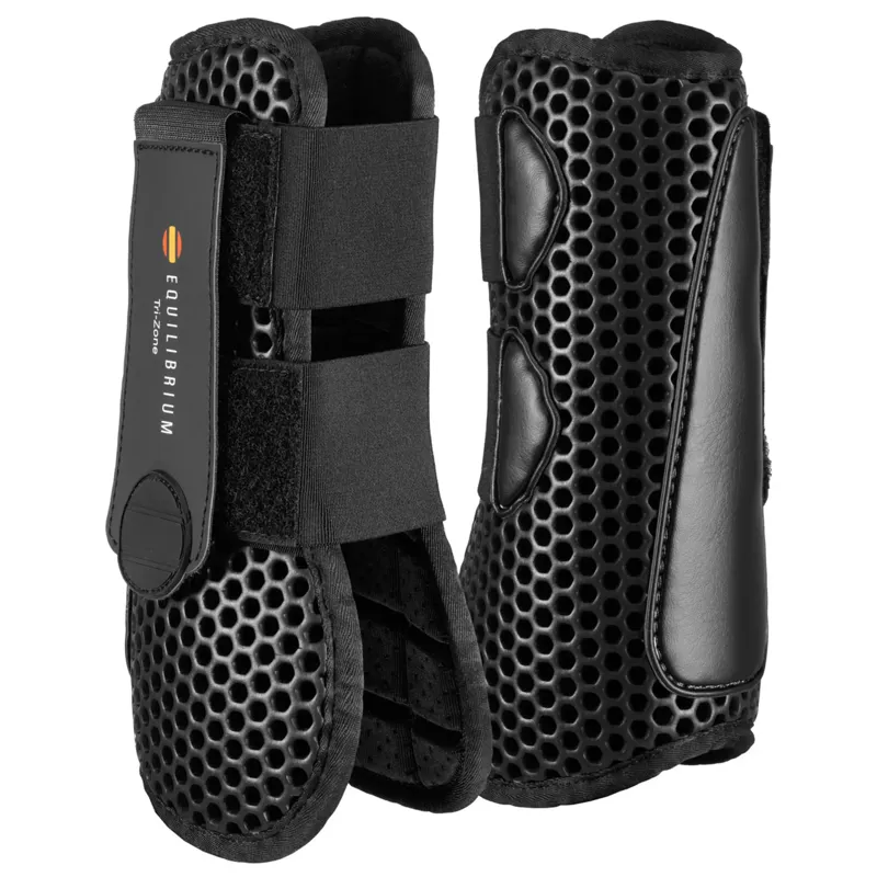 Equilibrium Tri-Zone Open Fronted Tendon Boots - Black