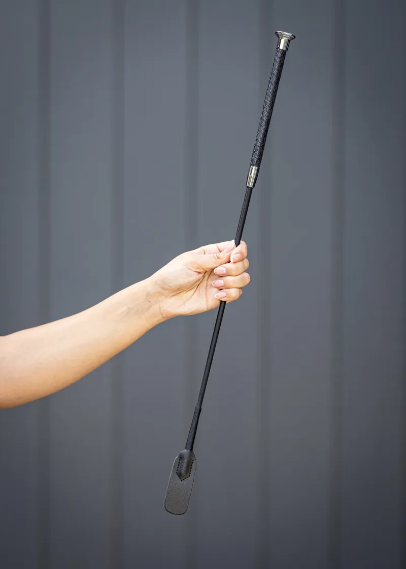 Woof Wear Reptile Riding Whip - Black/Silver 60cm-1
