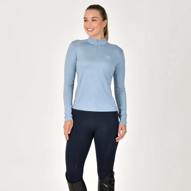 Dublin Breathable Long Sleeve Ladies Riding Top - Blue Fog