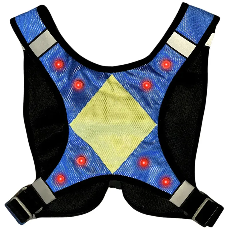 Equi Light Children's Pro Rider Hi Vis LED Vest - Blue/Yellow-1