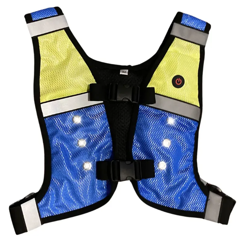 Equi Light Children's Pro Rider Hi Vis LED Vest - Blue/Yellow