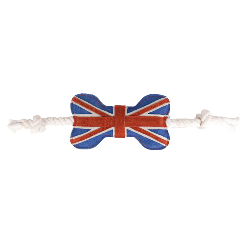 Benji and Flo Tug 'n' Play Dog Toys - Union Jack Bone