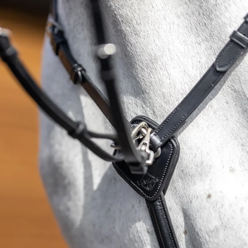 LeMieux Breastplate with Detachable Martingale - Black/Silver-2