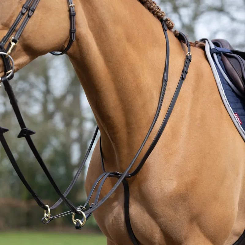 LeMieux Kudos Running Martingale - Brown/Brass-4