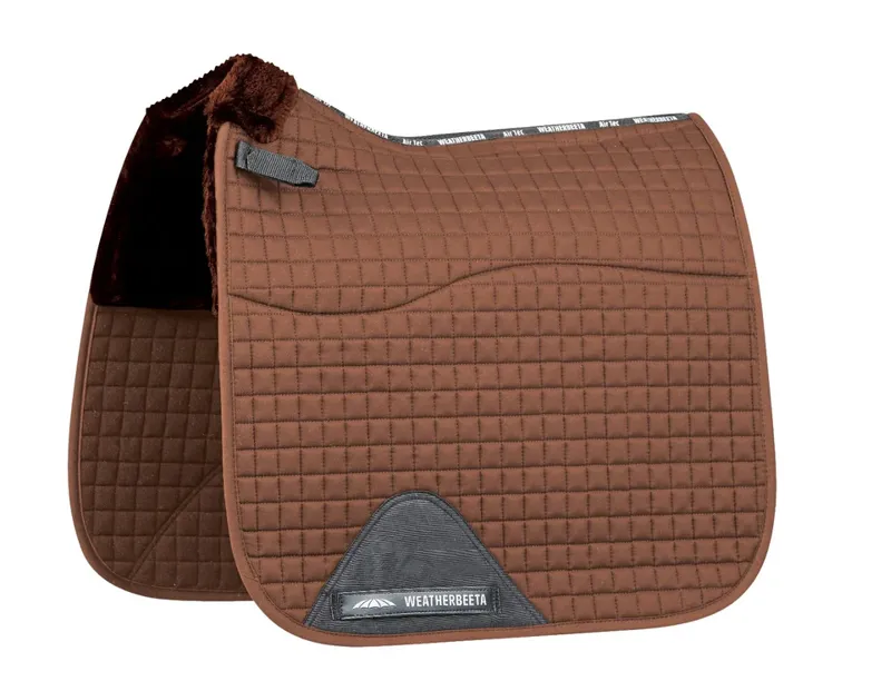 WeatherBeeta Prime Comfy Fleece Dressage Saddle Pad - Brown