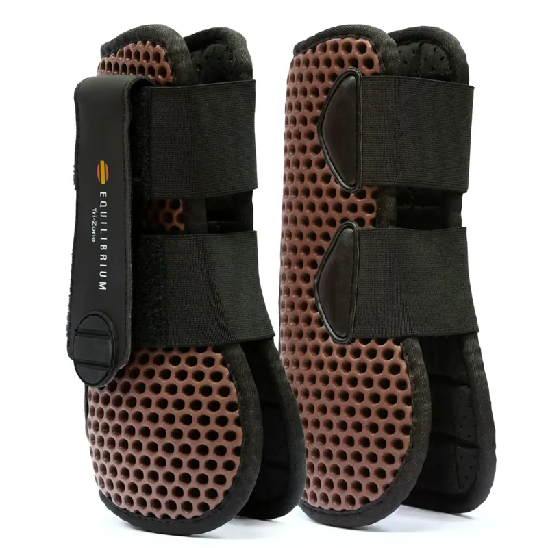 Equilibrium Tri-Zone Open Fronted Tendon Boots - Brown