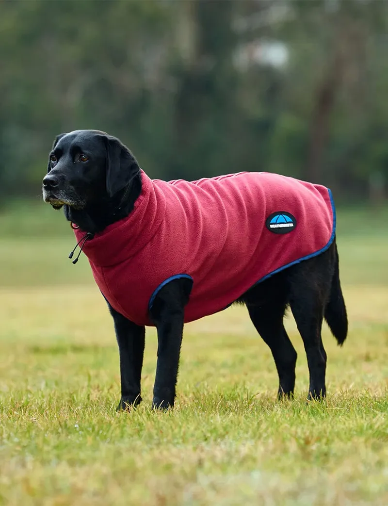 WeatherBeeta ComFiTec Fleece Zip Dog Coat - Burgundy/Navy