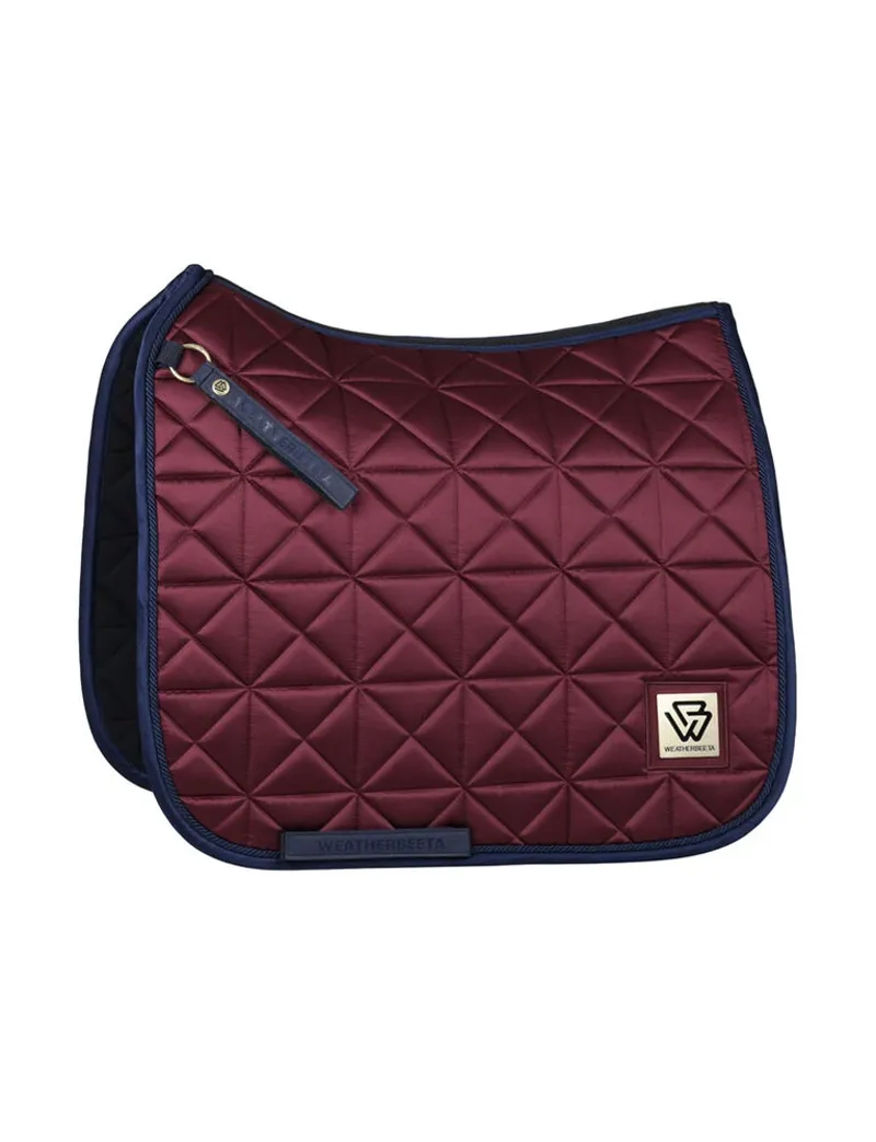 WeatherBeeta Satin Luxe Air-Tec Quilted Dressage Saddle Pad - Burgundy