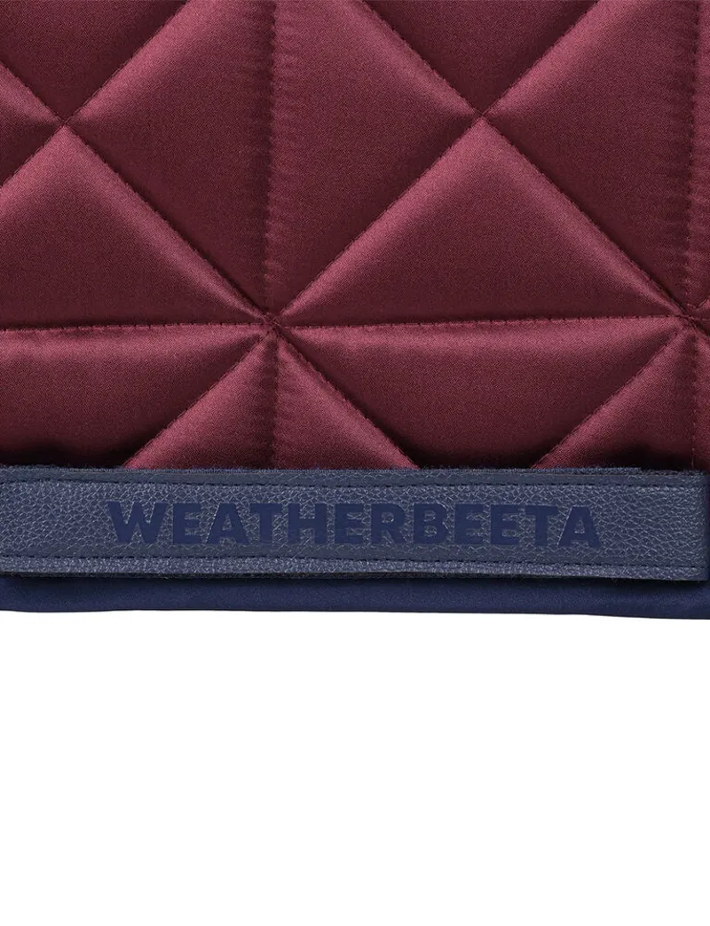 WeatherBeeta Satin Luxe Air-Tec Quilted Dressage Saddle Pad - Burgundy-3